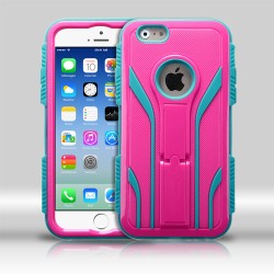 Funda Iphone 6 Uso Rudo Triple Layer Robot Rosa / Aqua